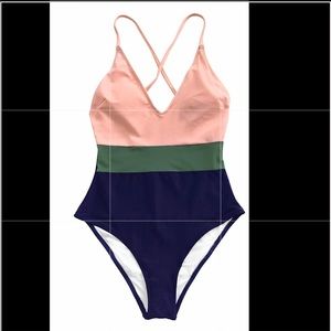 Cupshe Cross Block One-Piece Swimsuit